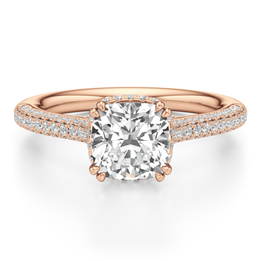 Palermo Cushion Cut Lab-Grown Diamond Ring - Main View - Vowmira lab-grown diamond jewelry
