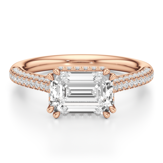 Palermo Emerald Cut Lab-Grown Diamond Ring - Main View