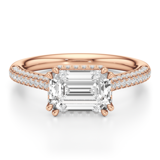 Palermo Emerald Cut Lab-Grown Diamond Ring - Main View - Vowmira lab-grown diamond jewelry