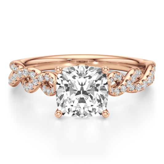 Positano Cushion Cut Lab-Grown Diamond Ring - Main View - Vowmira lab-grown diamond jewelry