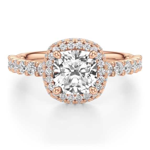 Amalfi Cushion Cut Lab-Grown Diamond Ring - Main View - Vowmira lab-grown diamond jewelry