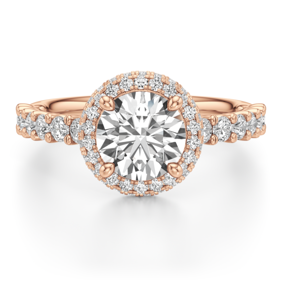 Amalfi Halo Lab-Grown Diamond Ring - Main View - Vowmira lab-grown diamond jewelry