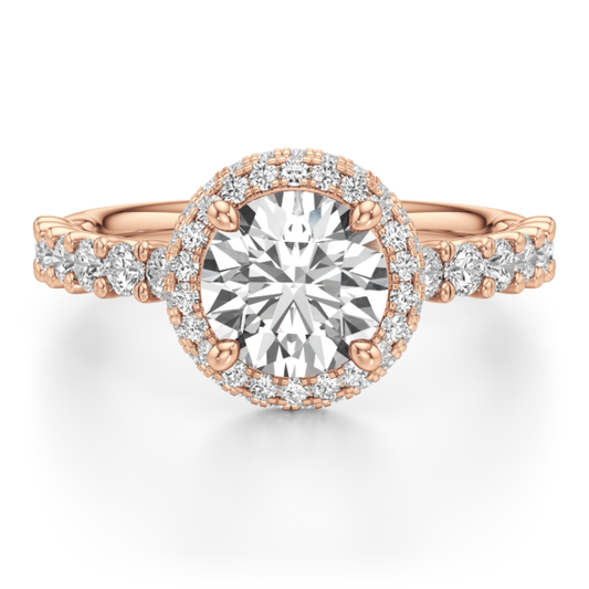 Amalfi Halo Lab-Grown Diamond Ring - Main View - Vowmira lab-grown diamond jewelry