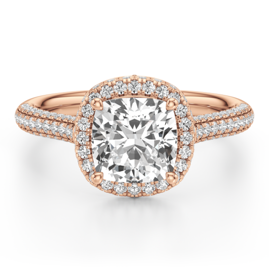 Avignon Cushion Cut Lab-Grown Diamond Ring - Main View - Vowmira lab-grown diamond jewelry