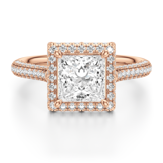 Avignon Princess Cut Lab-Grown Diamond Ring - Main View - Vowmira lab-grown diamond jewelry