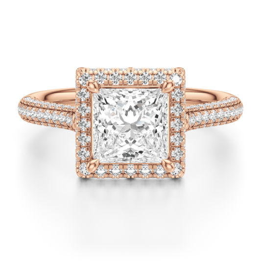 Avignon Princess Cut Lab-Grown Diamond Ring - Main View - Vowmira lab-grown diamond jewelry