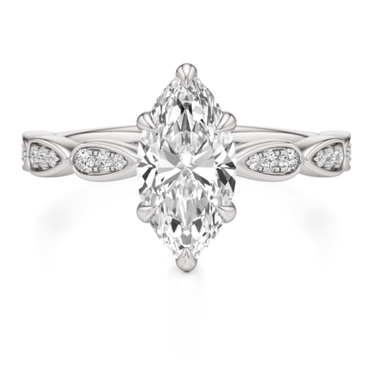 Zoe Marquise Cut Lab-Grown Diamond Ring - Main View - Vowmira lab-grown diamond jewelry