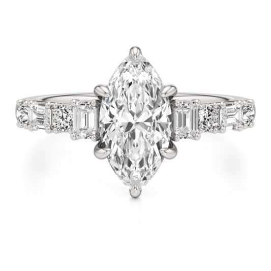 Arabella Marquise Cut Lab-Grown Diamond Ring - Main View - Vowmira lab-grown diamond jewelry