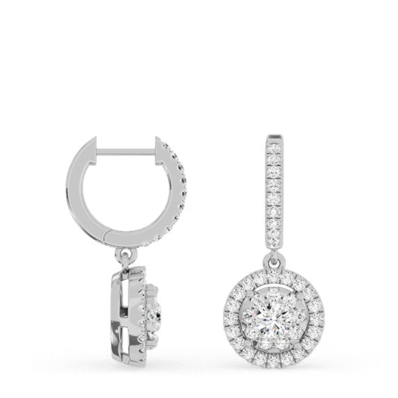 1 1/10 ct. tw. Lyra Drop Lab-Grown Diamond Huggies - Main View - Vowmira lab-grown diamond jewelry