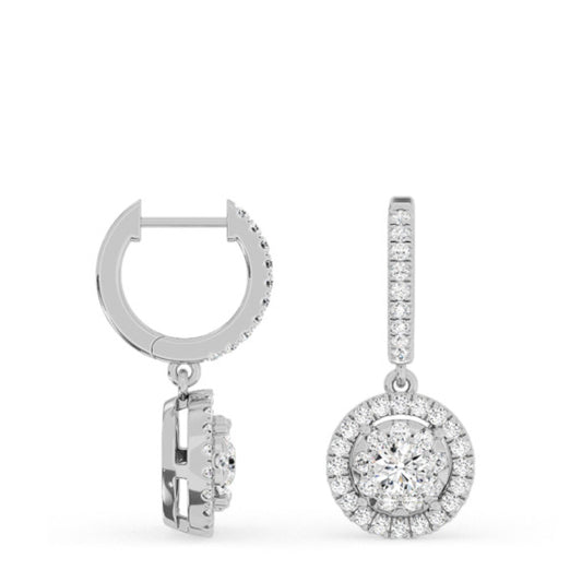 1 1/10 ct. tw. Lyra Drop Lab-Grown Diamond Huggies - Main View - Vowmira lab-grown diamond jewelry