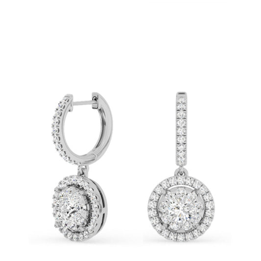 1 5/8 ct. tw. Lyra Drop Lab-Grown Diamond Huggies - Main View - Vowmira lab-grown diamond jewelry