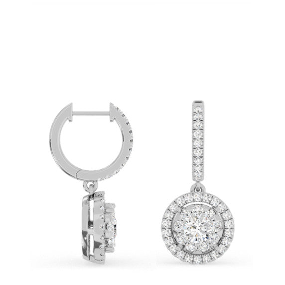 1 5/8 ct. tw. Lyra Drop Lab-Grown Diamond Huggies - Detail View - Vowmira lab-grown diamond jewelry