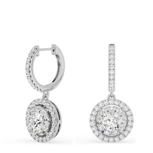 3 1/6 ct. tw. Lyra Drop Lab-Grown Diamond Huggies - Main View - Vowmira lab-grown diamond jewelry