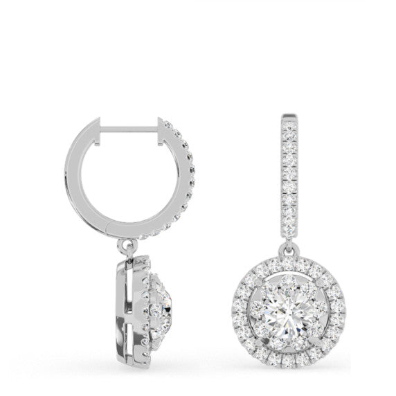 3 1/6 ct. tw. Lyra Drop Lab-Grown Diamond Huggies - Detail View