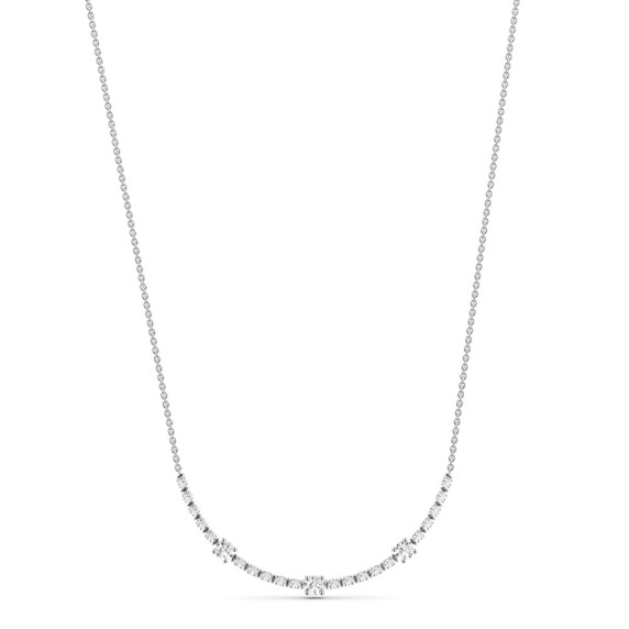 Triple Curved Lab-Grown Diamond Necklace - Main View