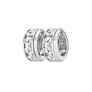 Bold Gold Four Stone Huggies Round Hoops Lab-Grown Diamond Earrings - Side View - Vowmira lab-grown diamond jewelry