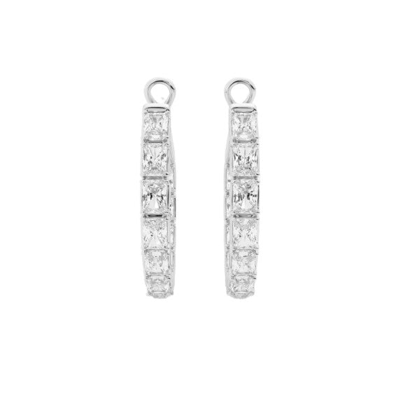 Emerald Inside Out Hoops Lab-Grown Diamond Earrings - Main View