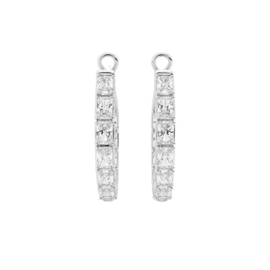 Emerald Inside Out Hoops Lab-Grown Diamond Earrings - Main View - Vowmira lab-grown diamond jewelry