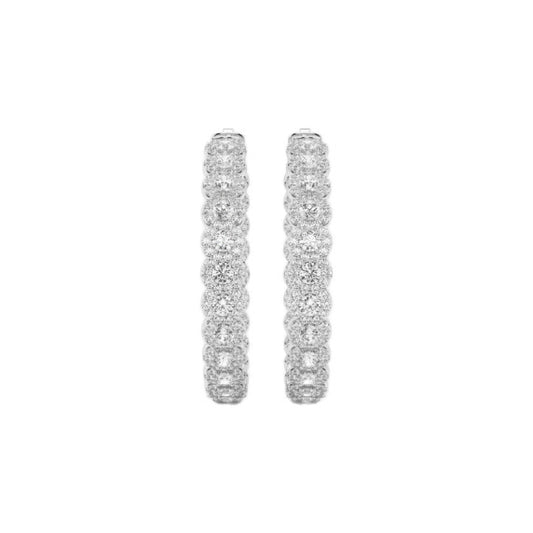 Round Inside Out Halo Hoops Lab-Grown Diamond Earrings - Main View - Vowmira lab-grown diamond jewelry