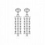 Emerald and Round Chandelier Dangle Lab-Grown Diamond Earrings - View 2