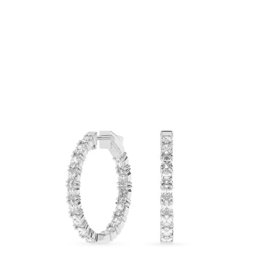 3 ct. tw. Oval Lab-Grown Diamond Hoops - Main View - Vowmira lab-grown diamond jewelry
