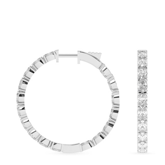 5 ct. tw. Oval Lab-Grown Diamond Hoops - Detail View - Vowmira lab-grown diamond jewelry