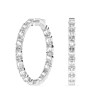8 ct. tw. Oval Lab-Grown Diamond Hoops - Side View - Vowmira lab-grown diamond jewelry