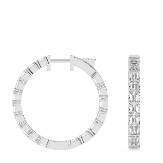 5 ct. tw. Emerald Lab-Grown Diamond Hoops - Detail View - Vowmira lab-grown diamond jewelry