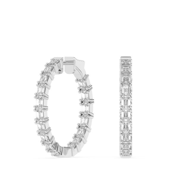 5 ct. tw. Radiant-cut Lab-Grown Diamond Hoops - Main View