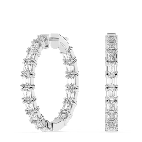 8 ct. tw. Radiant-cut Lab-Grown Diamond Hoops - Main View