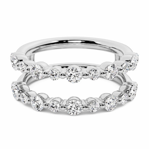 Alternating Round Single Prong Lab-Grown Diamond Ring Enhancer - Main View
