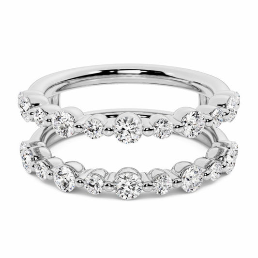 Alternating Round Single Prong Lab-Grown Diamond Ring Enhancer - Main View - Vowmira lab-grown diamond jewelry