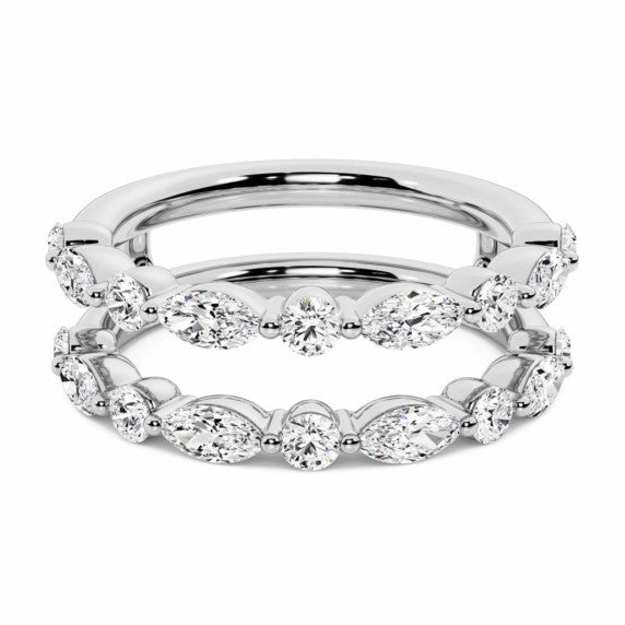 Marquise Round Single Prong Lab-Grown Diamond Ring Enhancer - Main View