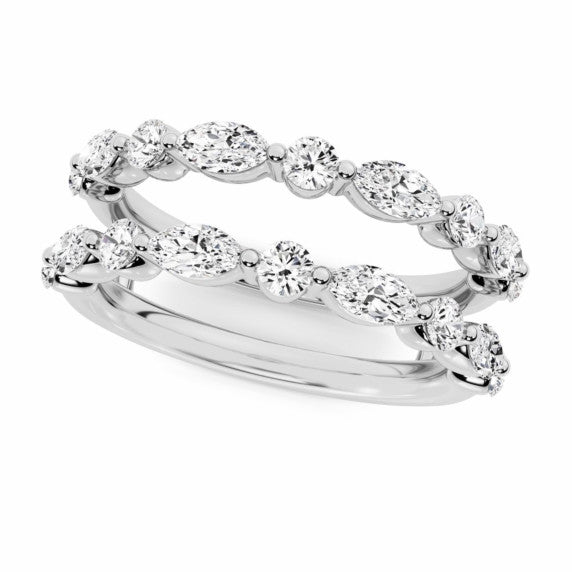 Marquise Round Single Prong Lab-Grown Diamond Ring Enhancer - Detail View