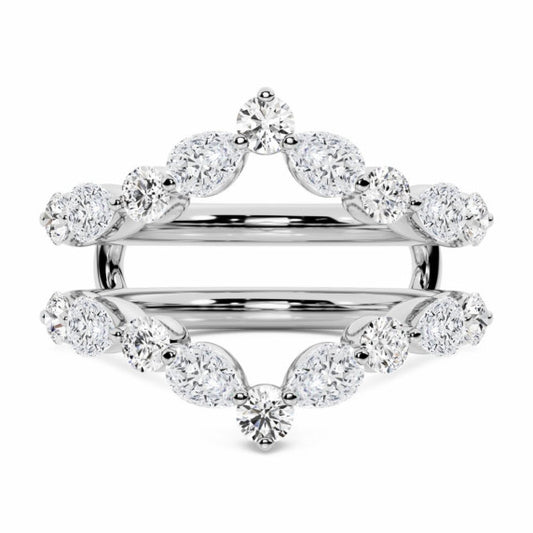 Pear Round Chevron Lab-Grown Diamond Ring Enhancer - Main View - Vowmira lab-grown diamond jewelry