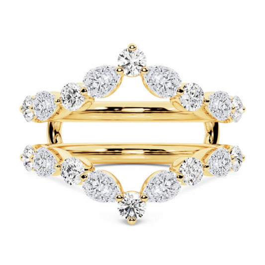 Pear Round Chevron Lab-Grown Diamond Ring Enhancer - Main View - Vowmira lab-grown diamond jewelry