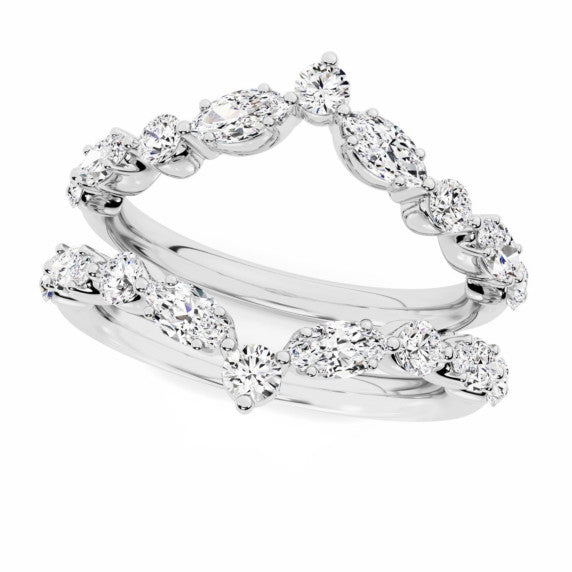 Marquise Round Chevron Lab-Grown Diamond Ring Enhancer - Detail View