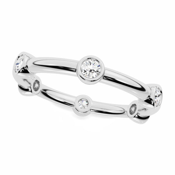 Round Bezel Eternity Lab-Grown Diamond Ring - Main View