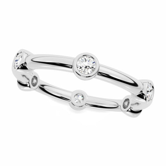 Round Bezel Eternity Lab-Grown Diamond Ring - Main View - Vowmira lab-grown diamond jewelry
