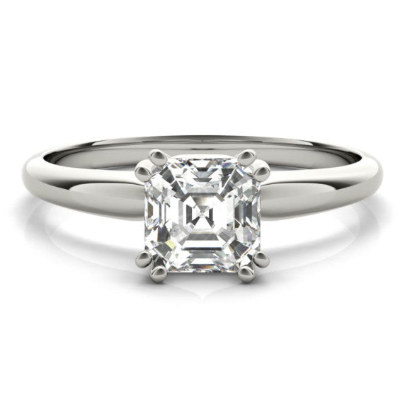 Classic Solitaire Asscher Cut Lab-Grown Diamond Ring - Main View