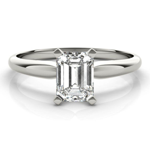 Classic Solitaire Emerald Cut Lab-Grown Diamond Ring - Main View - Vowmira lab-grown diamond jewelry