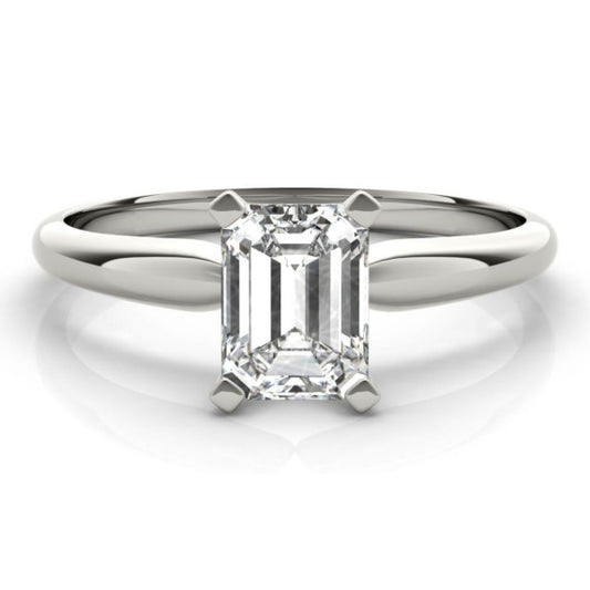 Classic Solitaire Emerald Cut Lab-Grown Diamond Ring - Main View - Vowmira lab-grown diamond jewelry