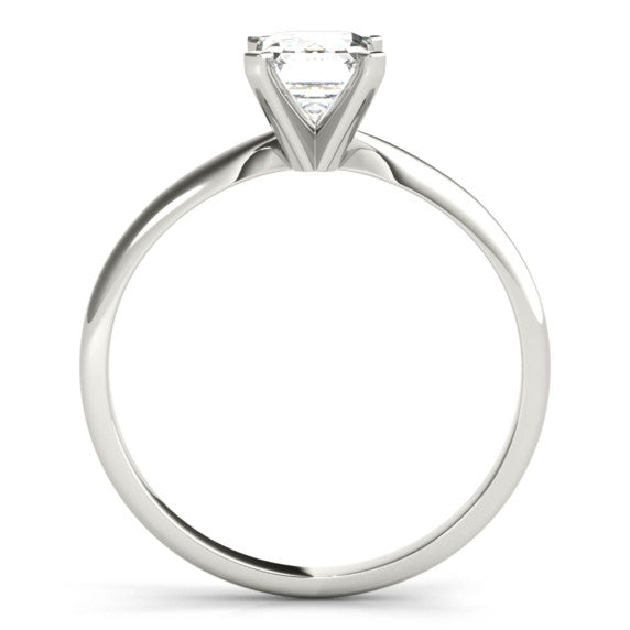 Classic Solitaire Emerald Cut Lab-Grown Diamond Ring - Detail View - Vowmira lab-grown diamond jewelry