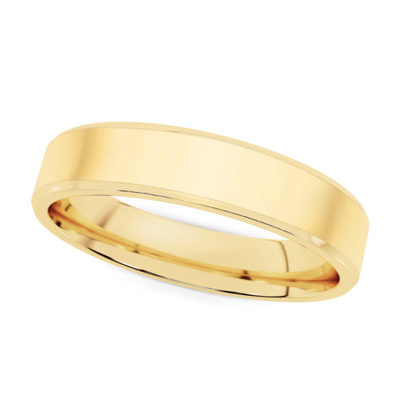 Flat Beveled Comfort Fit Wedding Band 2 mm - 8 mm Lab-Grown Diamond Jewelry - Main View - Vowmira lab-grown diamond jewelry