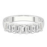 2 ct. tw. Emerald 7 Stone Comfort Lab-Grown Diamond Ring - Side View - Vowmira lab-grown diamond jewelry