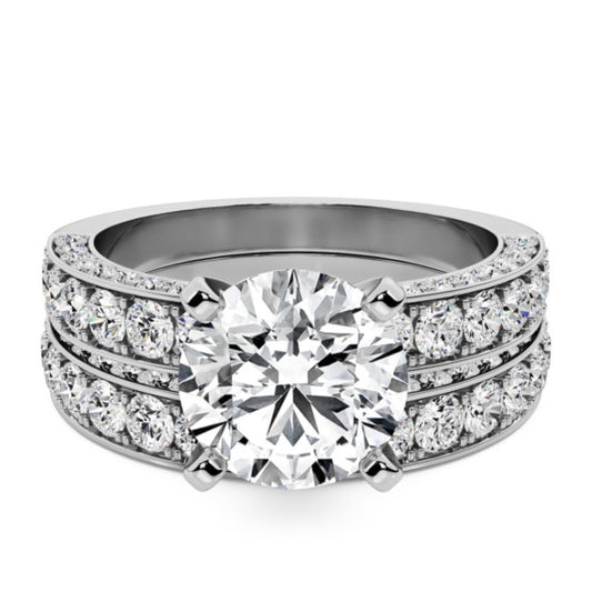 Aura Lab-Grown Diamond Bridal Set - Main View - Vowmira lab-grown diamond jewelry
