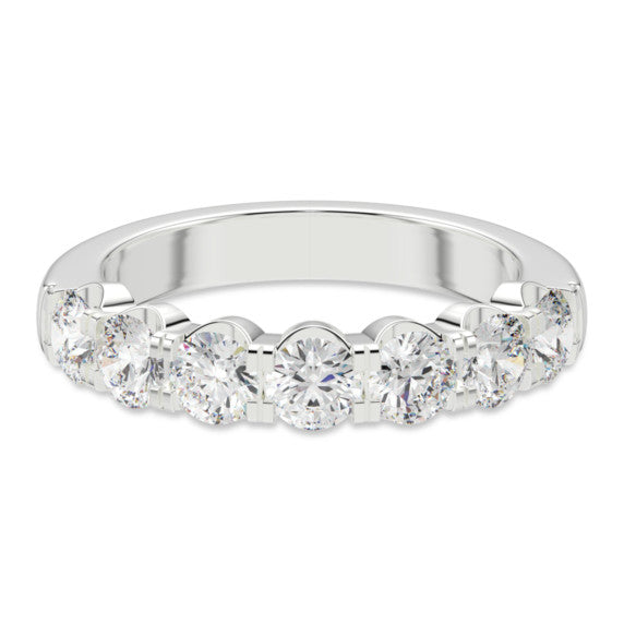 2 ct. tw. Round 7 Stone Comfort Lab-Grown Diamond Ring - Main View - Vowmira lab-grown diamond jewelry