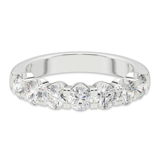 2 ct. tw. Round 7 Stone Comfort Lab-Grown Diamond Ring - Main View - Vowmira lab-grown diamond jewelry