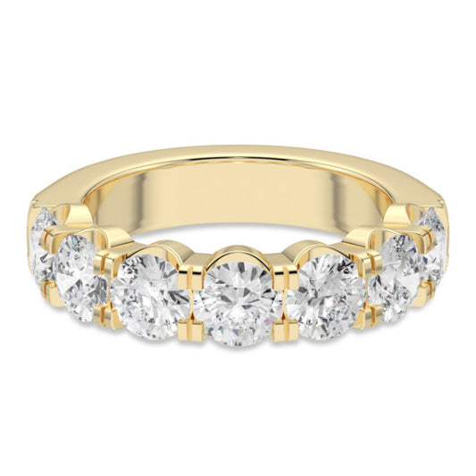 4 ct. tw. Round 7 Stone Comfort Lab-Grown Diamond Ring - Main View - Vowmira lab-grown diamond jewelry