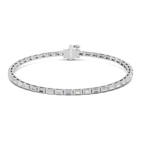 2 1/2 ct. tw. East West Baguette Tennis Bracelet Lab-Grown Diamond Jewelry - Main View - Vowmira lab-grown diamond jewelry
